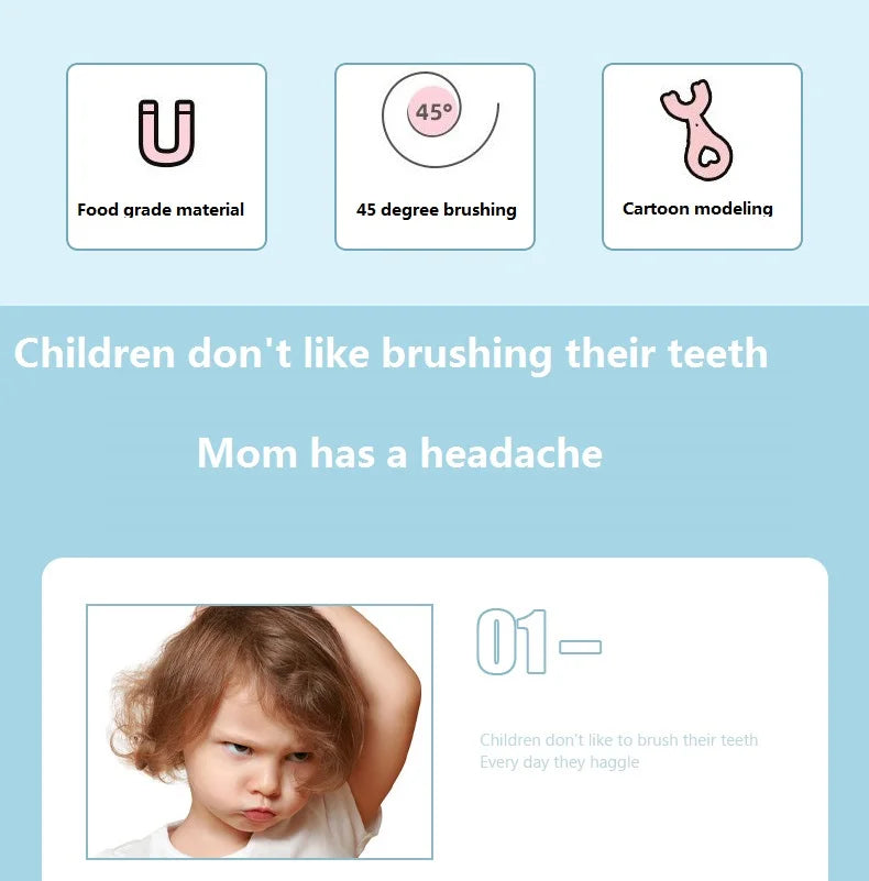Baby Toothbrush Children 360 Degree U-shaped Child Toothbrush Teethers Baby Brush Silicone Kids Teeth Oral Care Cleaning