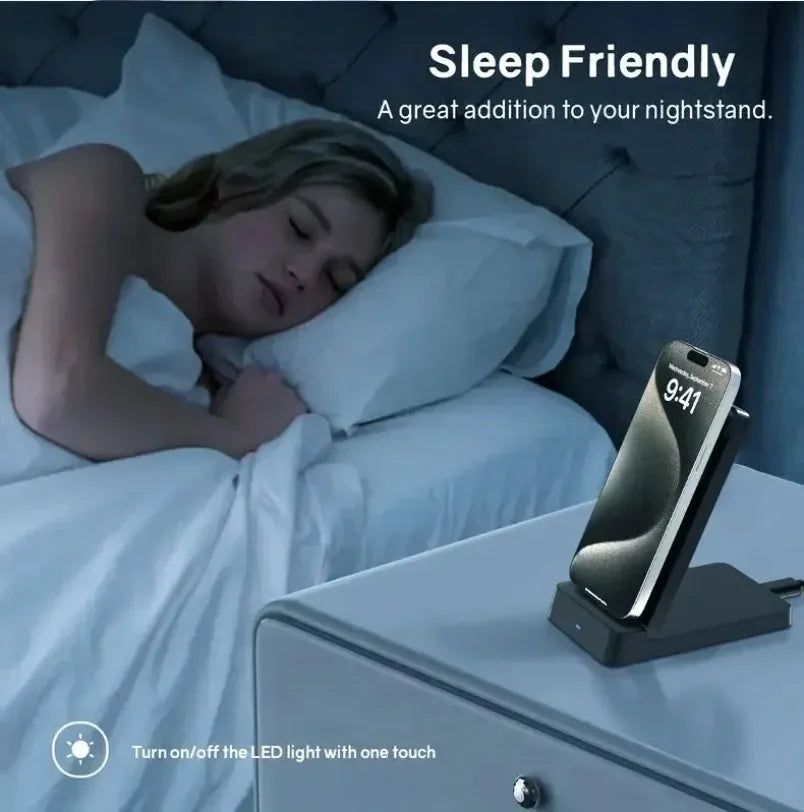 MagSafe Charger  Magnetic 30W Wireless Charger – Foldable Desktop Fast Charging Station with Phone Holder for MagSafe iPhone 16 / 15 / 14 / 13 / 12 Pro